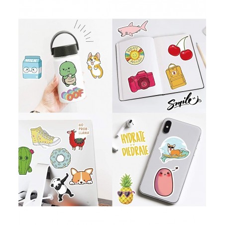 Girl's Cute Water Bottle Stickers 50 PCS Waterproof Aesthetic Laptop Stickers for Teens Kids $13.23 Kids' Stickers