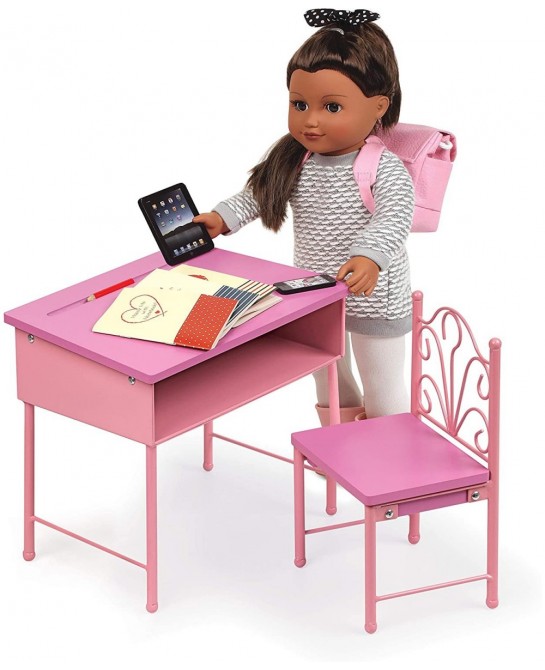 Back-to-School Doll Desk and Chair with Accessories for 18 inch Dolls - Pink (60009) $60.56 Doll Accessories