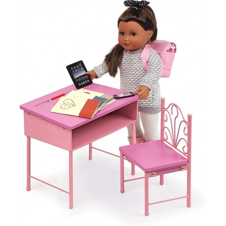 Back-to-School Doll Desk and Chair with Accessories for 18 inch Dolls - Pink (60009) $60.56 Doll Accessories