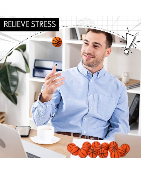 30 Pcs Mini Basketballs 1.18 Inch Mini Basketball Stress Balls Basketball Favors Tiny Foam Basketballs Small Soft Mini Foam S...