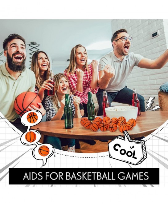 30 Pcs Mini Basketballs 1.18 Inch Mini Basketball Stress Balls Basketball Favors Tiny Foam Basketballs Small Soft Mini Foam S...