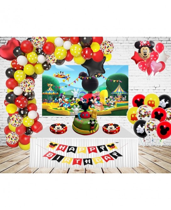 Mickey Mouse Clubhouse Backdrop for Birthday Party Decorations Park Baby Shower Background Cake Table Supplies Theme Banner 5...