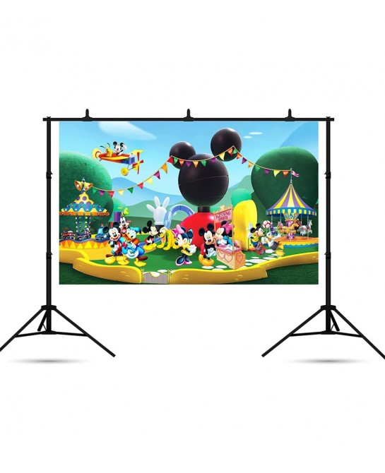 Mickey Mouse Clubhouse Backdrop for Birthday Party Decorations Park Baby Shower Background Cake Table Supplies Theme Banner 5...