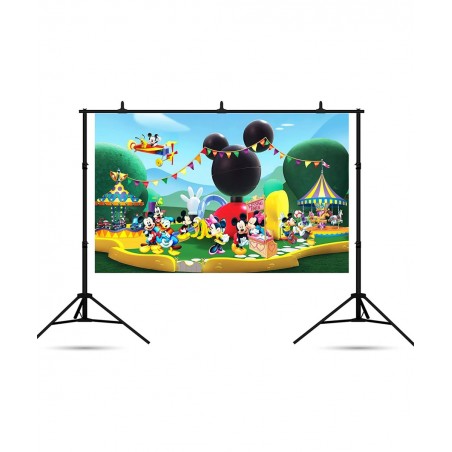 Mickey Mouse Clubhouse Backdrop for Birthday Party Decorations Park Baby Shower Background Cake Table Supplies Theme Banner 5...