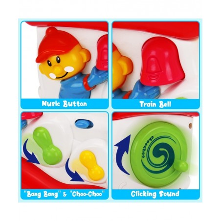 Baby Musical Train Toys 6 to 12 Months Push and Go Crawling Toys for Babies Light Up Infant Toys 3-6 7 8 9 10 12-18 Month Old...