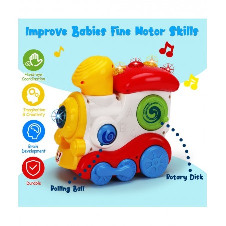 Baby Musical Train Toys 6 to 12 Months Push and Go Crawling Toys for Babies Light Up Infant Toys 3-6 7 8 9 10 12-18 Month Old...