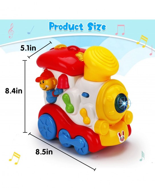 Baby Musical Train Toys 6 to 12 Months Push and Go Crawling Toys for Babies Light Up Infant Toys 3-6 7 8 9 10 12-18 Month Old...