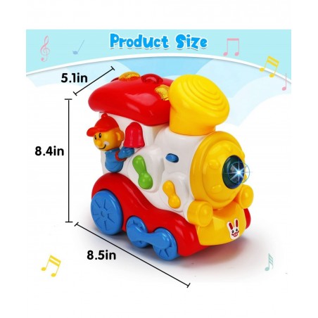 Baby Musical Train Toys 6 to 12 Months Push and Go Crawling Toys for Babies Light Up Infant Toys 3-6 7 8 9 10 12-18 Month Old...