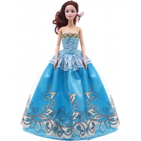6 Handmade Clothes Doll Wedding Party Dress 4 Headdresses 2 Hats 3 Pairs of Gloves 5 Pairs of Shoes Suitable for 11.5 Inch Do...