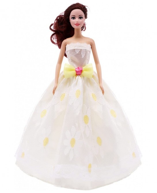 6 Handmade Clothes Doll Wedding Party Dress 4 Headdresses 2 Hats 3 Pairs of Gloves 5 Pairs of Shoes Suitable for 11.5 Inch Do...