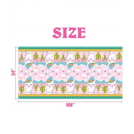 Llama Table Cover - 2 PCS 54” x 108” Party Disposable Plastic Tablecloth Alpaca Lama Party Supplies for Kid Girl Pink Picnic ...