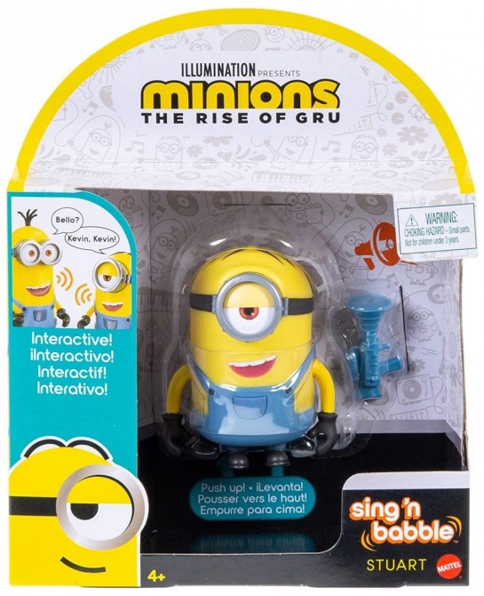 Minions: The Rise of Gru Sing ‘N Babble Stuart Interactive Action Figure Talking Character Toy with 25 Plus Talking & Laughin...
