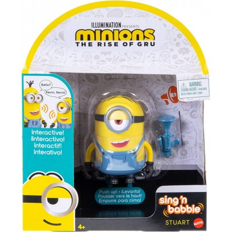 Minions: The Rise of Gru Sing ‘N Babble Stuart Interactive Action Figure Talking Character Toy with 25 Plus Talking & Laughin...