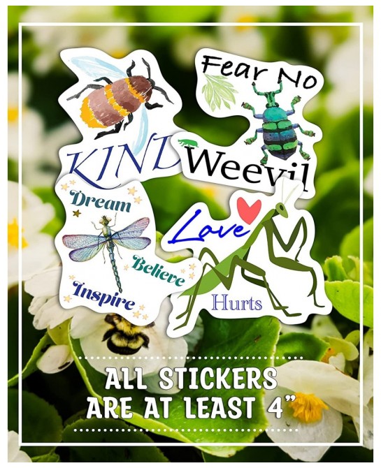 Bug Stickers - Perfect Bug Gifts for Boys Girls Adults Bug Lovers - Waterproof Extra Sticky Durable 100% Vinyl - Work Great O...