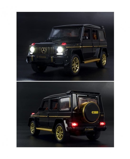 Alloy Collectible Black Benz G63 AMG Toy Vehicle Pull Back Die-Cast Car Model with Lights and Sound $44.35 Kids' Play Cars & ...