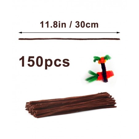 150 Pieces Dark Brown Pipe Cleaners Pipe Cleaners Chenille Stem Craft Pipe Cleaners Art Pipe Cleaners Pipe Cleaners Bulk for ...