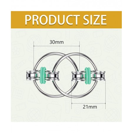 9 Pieces Bike Chain Fidget Toy for Adults Teens Flippy Chain Fidget Toy for ADHD Pressure Anxiety Relief Finger Toys for Work...
