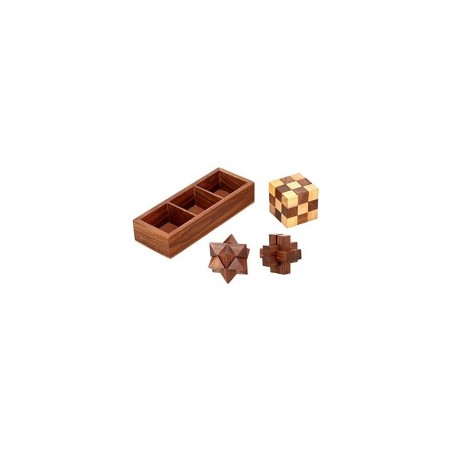 3 in 1 3D Puzzles for Adults | Kids | Teens | Boys | Girls | Fun- Includes Wood Interlocking Blocks Diagonal Burr and Snake C...