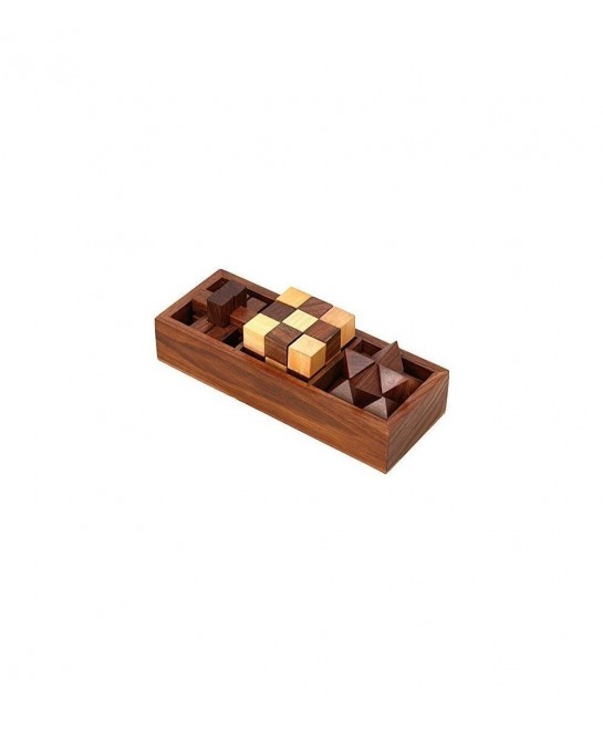 3 in 1 3D Puzzles for Adults | Kids | Teens | Boys | Girls | Fun- Includes Wood Interlocking Blocks Diagonal Burr and Snake C...
