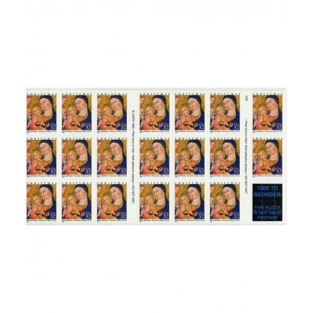 US Stamp 1997 32c Christmas Madonna & Child Booklet of 20 Stamps 3176a $24.92 Collectible Postage Stamps