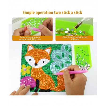 Diamond Painting for Kids with Wooden Frame Arts and Crafts for Kids Girls & Boys Easy Craft Kits Art Set Diamond Painting Ki...