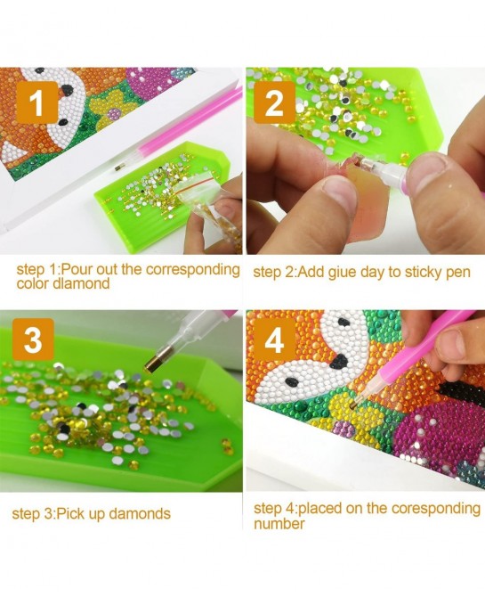 Diamond Painting for Kids with Wooden Frame Arts and Crafts for Kids Girls & Boys Easy Craft Kits Art Set Diamond Painting Ki...
