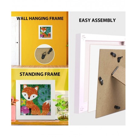 Diamond Painting for Kids with Wooden Frame Arts and Crafts for Kids Girls & Boys Easy Craft Kits Art Set Diamond Painting Ki...