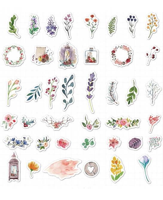 Stickers Kids|120 Sheets/3 Pcs of Small Fresh Plant Stickers Notebook Stickers Stickers Laptop Waterproof Stickers That Teena...
