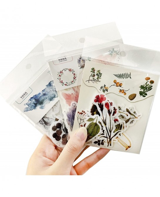 Stickers Kids|120 Sheets/3 Pcs of Small Fresh Plant Stickers Notebook Stickers Stickers Laptop Waterproof Stickers That Teena...