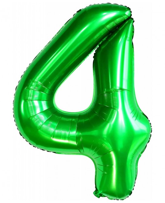Giant Dark Green 4 Balloon Number - 40 Inch | 4th Birthday Balloons Dinosaur 4th Birthday Decorations for Boys | Green Number...
