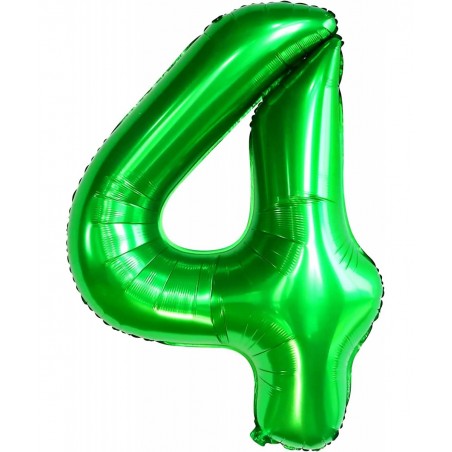 Giant Dark Green 4 Balloon Number - 40 Inch | 4th Birthday Balloons Dinosaur 4th Birthday Decorations for Boys | Green Number...