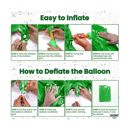 Giant Dark Green 4 Balloon Number - 40 Inch | 4th Birthday Balloons Dinosaur 4th Birthday Decorations for Boys | Green Number...