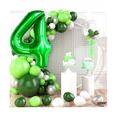 Giant Dark Green 4 Balloon Number - 40 Inch | 4th Birthday Balloons Dinosaur 4th Birthday Decorations for Boys | Green Number...
