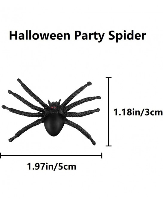 50PCS Realistic Halloween Plastic Spiders Small Size Black Spiders Toys Fake Spiders Prank Props for Halloween Party Decorati...