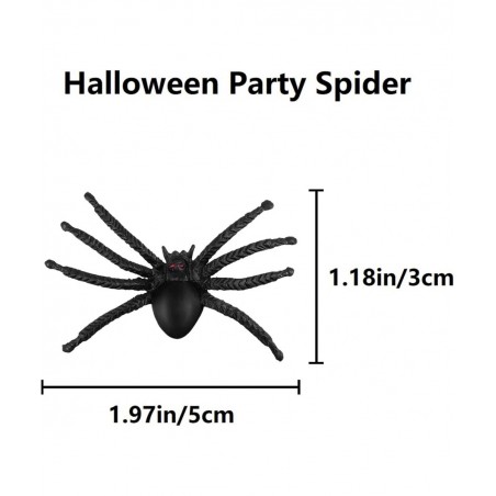 50PCS Realistic Halloween Plastic Spiders Small Size Black Spiders Toys Fake Spiders Prank Props for Halloween Party Decorati...