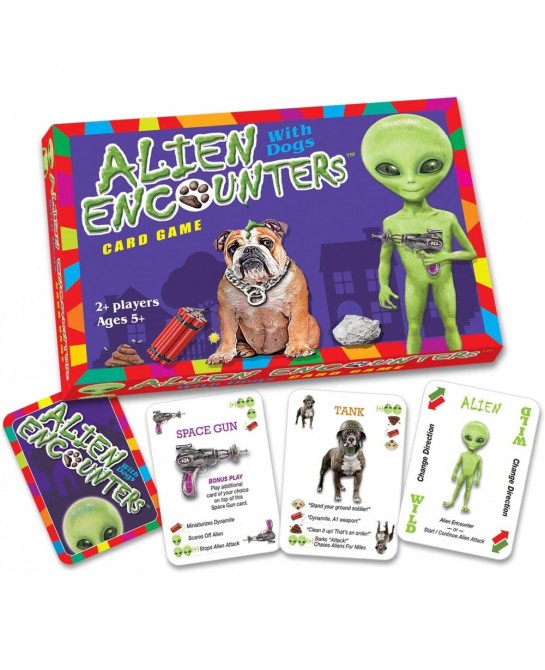 Alien Encounters with Dogs Card Game - Hilarious - Families Parties Children - Help Neighborhood Dogs in Warding Off an Alien...