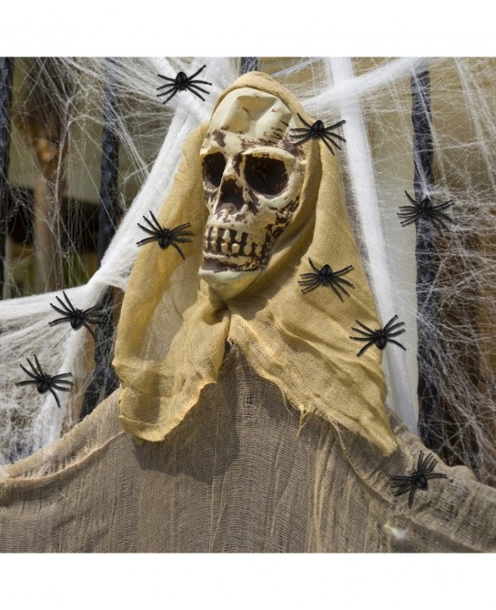 50PCS Realistic Halloween Plastic Spiders Small Size Black Spiders Toys Fake Spiders Prank Props for Halloween Party Decorati...