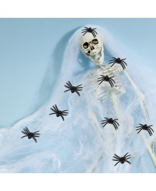 50PCS Realistic Halloween Plastic Spiders Small Size Black Spiders Toys Fake Spiders Prank Props for Halloween Party Decorati...