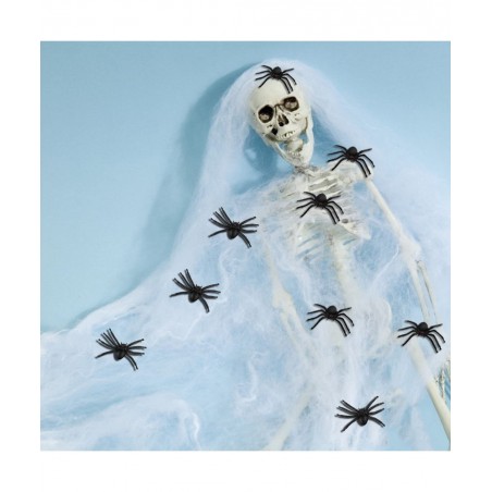 50PCS Realistic Halloween Plastic Spiders Small Size Black Spiders Toys Fake Spiders Prank Props for Halloween Party Decorati...