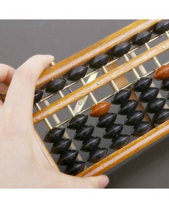 17 Digit Rods Wooden Abacus Soroban Chinese Japanese Calculator Counting Tool w/Reset Button 14" Vintage-Style $27.84 Early D...