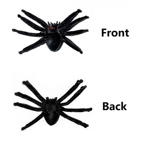 50PCS Realistic Halloween Plastic Spiders Small Size Black Spiders Toys Fake Spiders Prank Props for Halloween Party Decorati...
