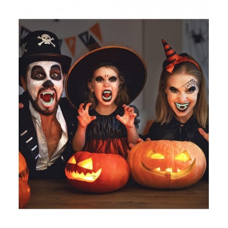 Halloween Teeth Neon Fangs Teeth Costume Funny Halloween Dress-Up Pretend Play Decoration (48-Pack) $18.47 Gags & Practical J...