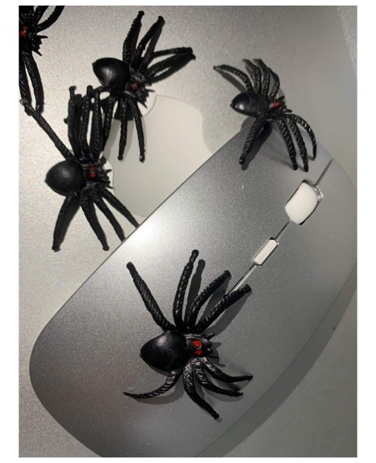 50PCS Realistic Halloween Plastic Spiders Small Size Black Spiders Toys Fake Spiders Prank Props for Halloween Party Decorati...