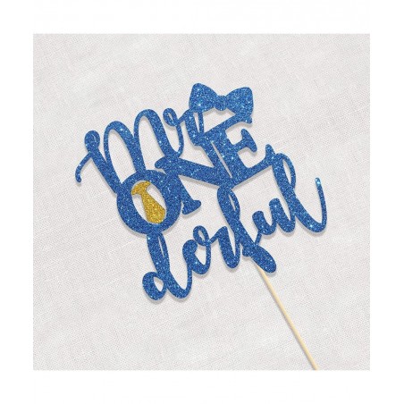 Mr. Onederful Cake Topper First Birthday Party Decroations Happy 1st Birthday $15.32 Kids' Party Decorations