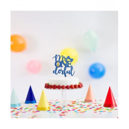 Mr. Onederful Cake Topper First Birthday Party Decroations Happy 1st Birthday $15.32 Kids' Party Decorations