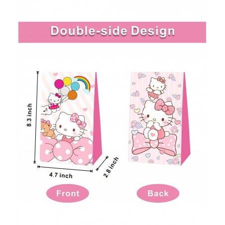 12 Pcs Kitty Birthday Decorations Cute Pink Party Favor Gift Bag Candy Bags for Kids Birthday Party Supplies $24.86 Kids' Par...