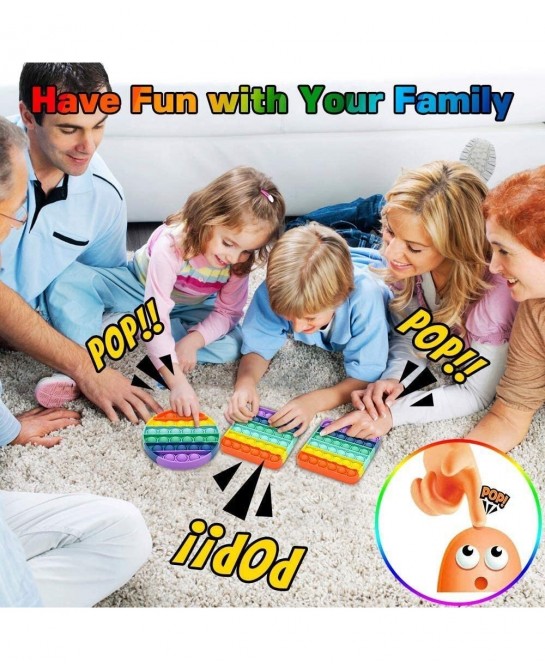 Rainbow Pop Fidget Pop Bubble it Sensory Fidget Autism Special Needs Reliever Squeeze Sensory Relieve Stress Help Restore Emo...