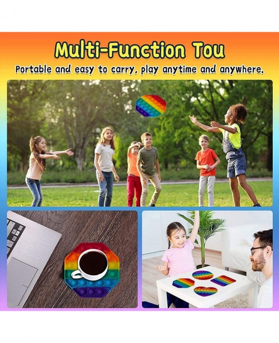Rainbow Pop Fidget Pop Bubble it Sensory Fidget Autism Special Needs Reliever Squeeze Sensory Relieve Stress Help Restore Emo...