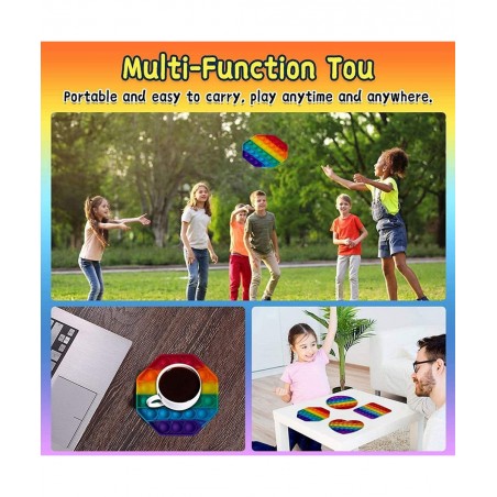 Rainbow Pop Fidget Pop Bubble it Sensory Fidget Autism Special Needs Reliever Squeeze Sensory Relieve Stress Help Restore Emo...