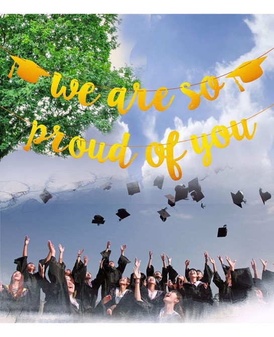 Golden Banner for Graduation Party/Grad Party Decorations- We are So Proud of You $14.45 Kids' Party Decorations